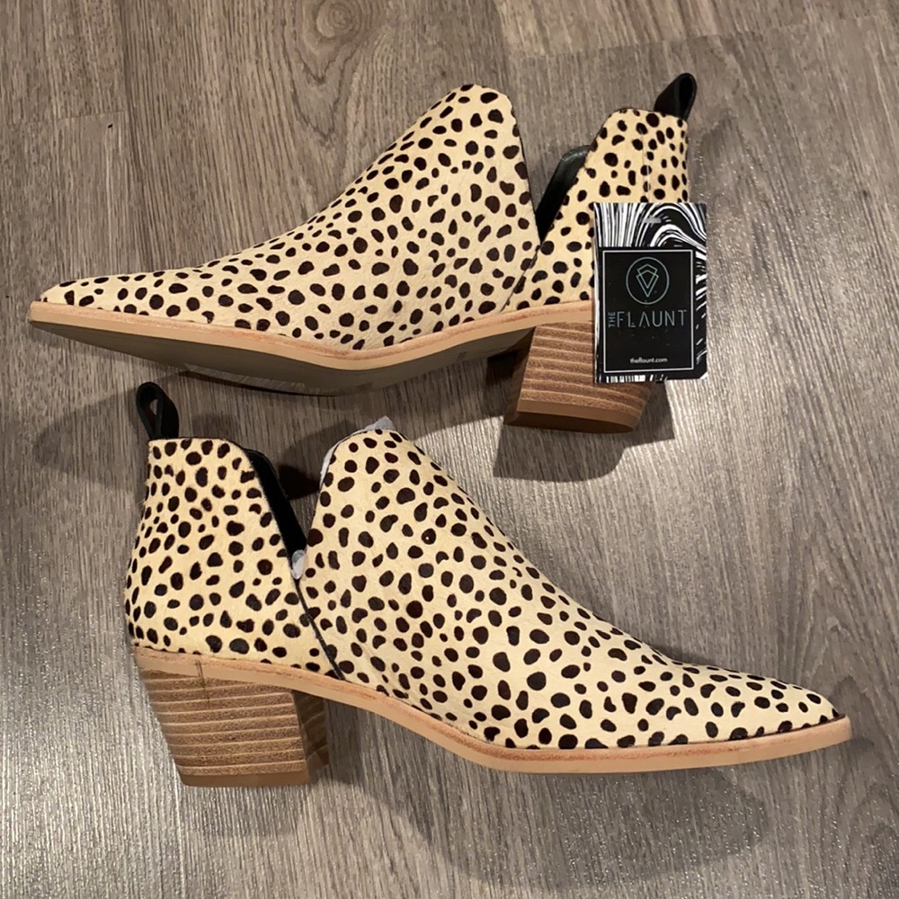Dolce Vita Sonni Booties Cow Hide Animal Print Leopard Fall Shoes Chic Stylish - Picture 5 of 10